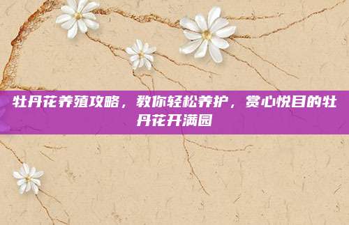 牡丹花養(yǎng)殖攻略,，教你輕松養(yǎng)護(hù)，賞心悅目的牡丹花開滿園