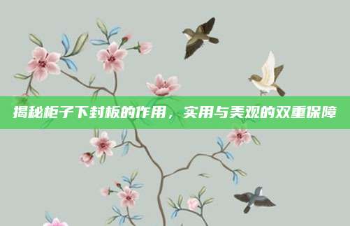 揭秘柜子下封板的作用，實(shí)用與美觀的雙重保障
