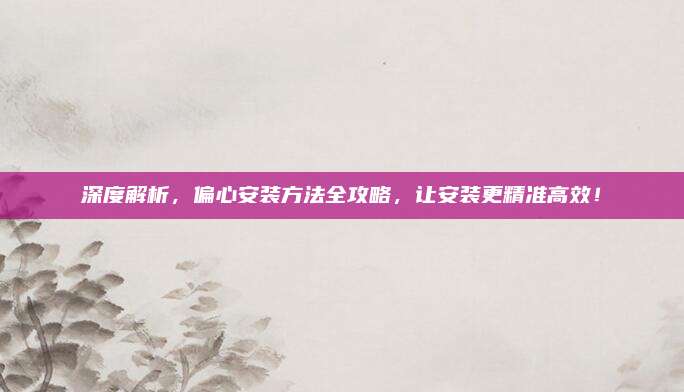 深度解析,，偏心安裝方法全攻略，讓安裝更精準(zhǔn)高效,！