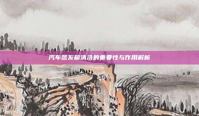 汽車蒸發(fā)箱清洗的重要性與作用解析