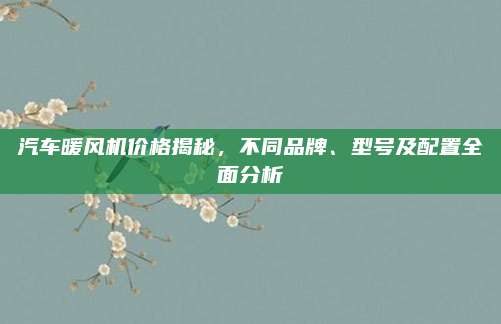 汽車暖風(fēng)機(jī)價(jià)格揭秘,，不同品牌、型號及配置全面分析