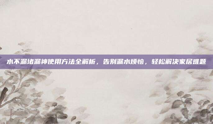 水不漏堵漏神使用方法全解析,，告別漏水煩惱，輕松解決家居難題