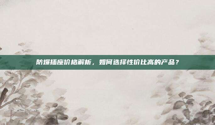 防爆插座價(jià)格解析，如何選擇性價(jià)比高的產(chǎn)品,？