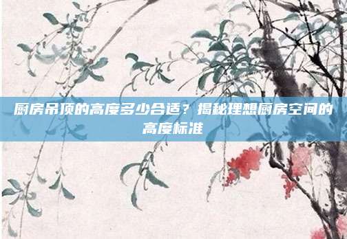 廚房吊頂?shù)母叨榷嗌俸线m,？揭秘理想廚房空間的高度標(biāo)準(zhǔn)