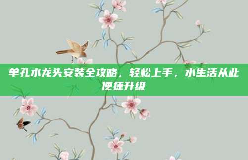 單孔水龍頭安裝全攻略,，輕松上手，水生活從此便捷升級