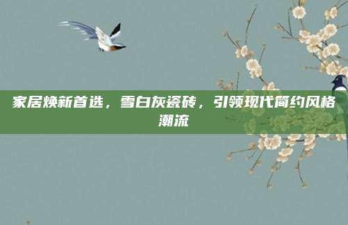 家居煥新首選,，雪白灰瓷磚，引領(lǐng)現(xiàn)代簡(jiǎn)約風(fēng)格潮流