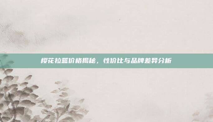 櫻花拉籃價格揭秘，性價比與品牌差異分析