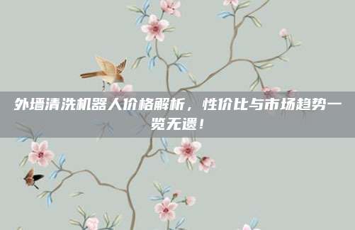外墻清洗機(jī)器人價(jià)格解析,，性價(jià)比與市場趨勢一覽無遺！
