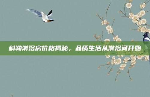 科勒淋浴房價格揭秘,，品質(zhì)生活從淋浴間開始