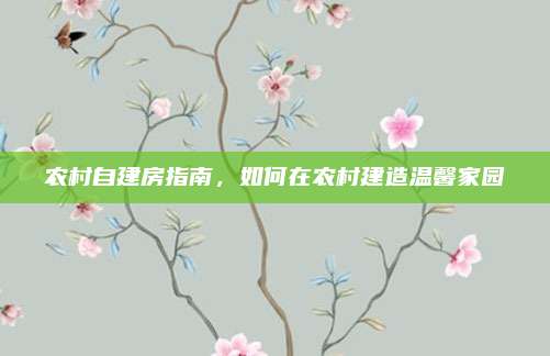 農(nóng)村自建房指南，如何在農(nóng)村建造溫馨家園