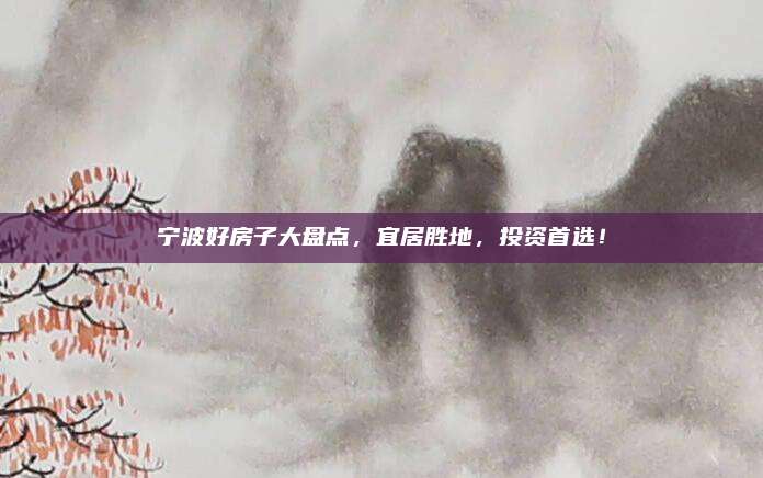 寧波好房子大盤點，宜居勝地,，投資首選,！