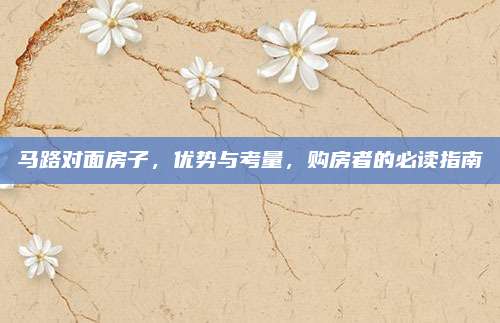 馬路對面房子,，優(yōu)勢與考量,，購房者的必讀指南