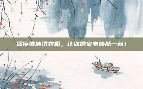 深度清潔洗衣機，讓你的家電煥然一新,！