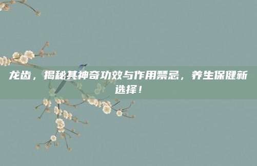 龍齒，揭秘其神奇功效與作用禁忌,，養(yǎng)生保健新選擇,！