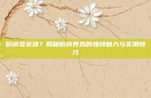 廚房變農(nóng)場？揭秘廚房養(yǎng)雞的獨(dú)特魅力與實(shí)用技巧