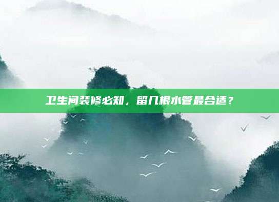 衛(wèi)生間裝修必知,，留幾根水管最合適,？