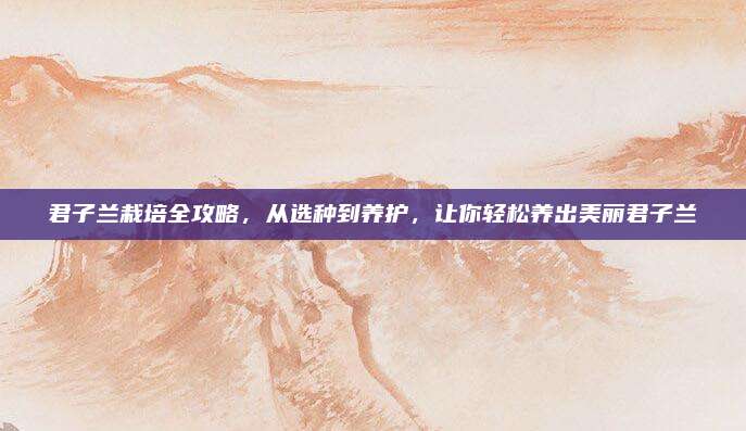 君子蘭栽培全攻略,，從選種到養(yǎng)護(hù)，讓你輕松養(yǎng)出美麗君子蘭