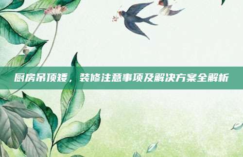廚房吊頂矮，裝修注意事項(xiàng)及解決方案全解析