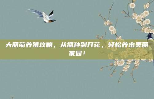 大麗菊養(yǎng)殖攻略,，從播種到開花，輕松養(yǎng)出美麗家園,！