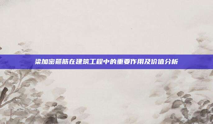梁加密箍筋在建筑工程中的重要作用及價值分析