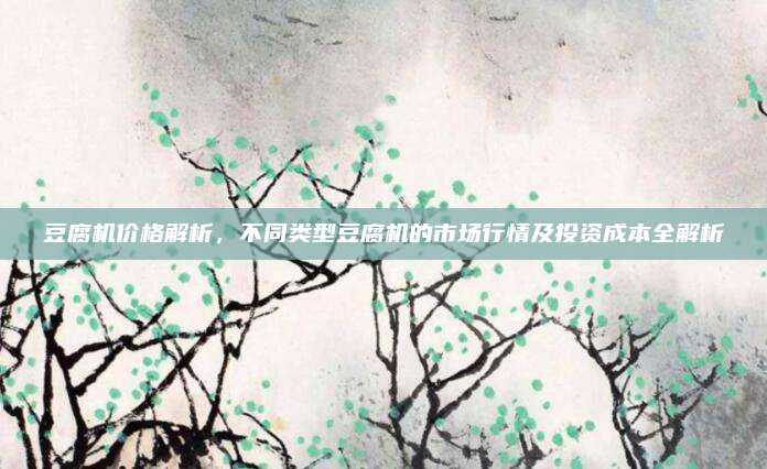 豆腐機(jī)價格解析,，不同類型豆腐機(jī)的市場行情及投資成本全解析