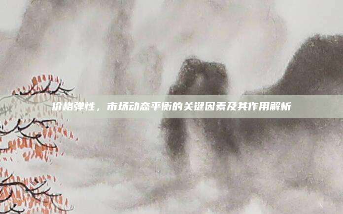 價格彈性,，市場動態(tài)平衡的關(guān)鍵因素及其作用解析