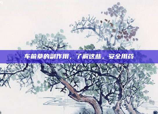 車前草的副作用，了解這些,，安全用藥