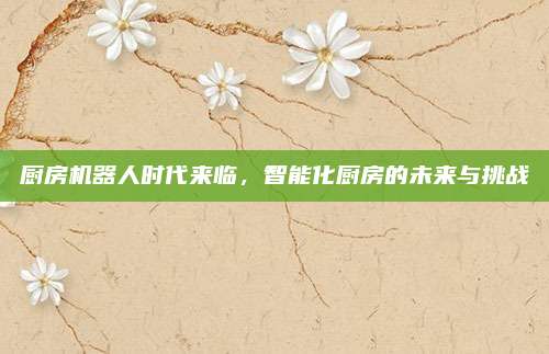 廚房機器人時代來臨，智能化廚房的未來與挑戰(zhàn)