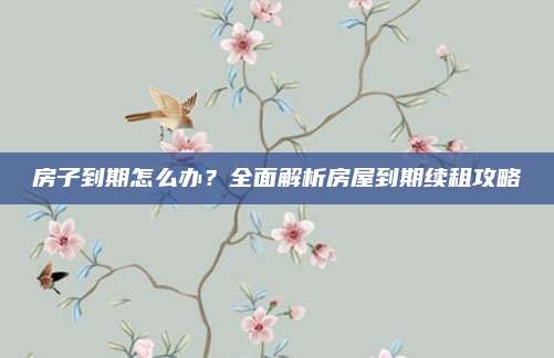 房子到期怎么辦,？全面解析房屋到期續(xù)租攻略