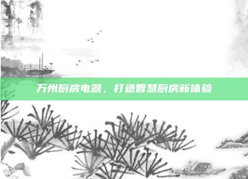 萬(wàn)州廚房電器，打造智慧廚房新體驗(yàn)