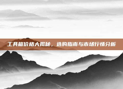 工具箱價格大揭秘，選購指南與市場行情分析