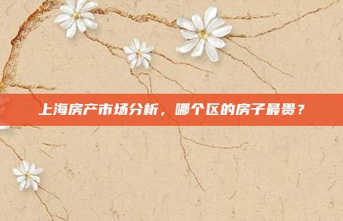 上海房產(chǎn)市場分析,，哪個區(qū)的房子最貴,？