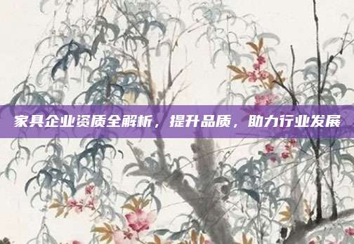 家具企業(yè)資質(zhì)全解析,，提升品質(zhì)，助力行業(yè)發(fā)展