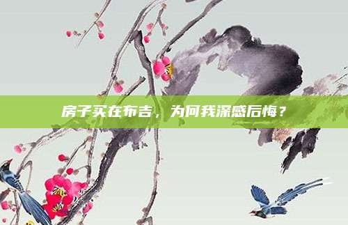 房子買在布吉，為何我深感后悔？