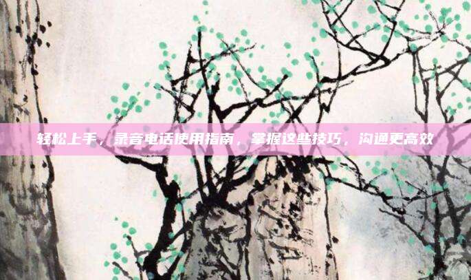 輕松上手，錄音電話使用指南，掌握這些技巧，溝通更高效