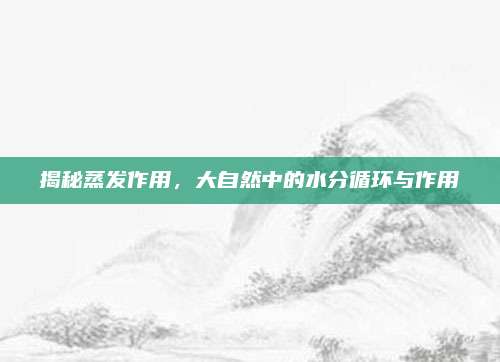 揭秘蒸發(fā)作用，大自然中的水分循環(huán)與作用