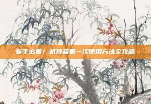 新手必看！機(jī)頂盒第一次使用方法全攻略