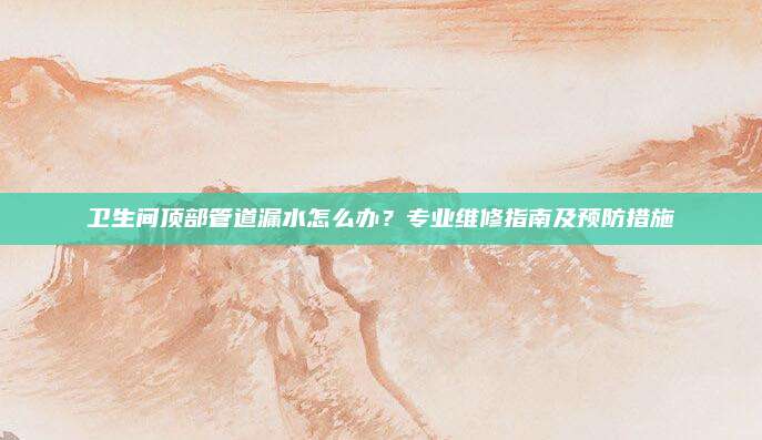 衛(wèi)生間頂部管道漏水怎么辦？專業(yè)維修指南及預(yù)防措施
