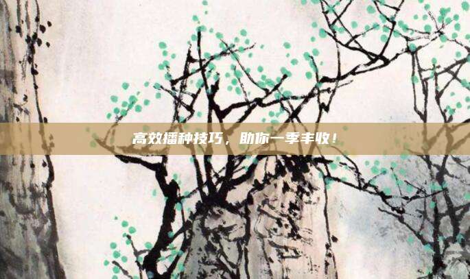高效播種技巧，助你一季豐收！