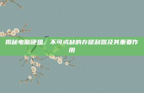 揭秘電腦硬盤，不可或缺的存儲利器及其重要作用