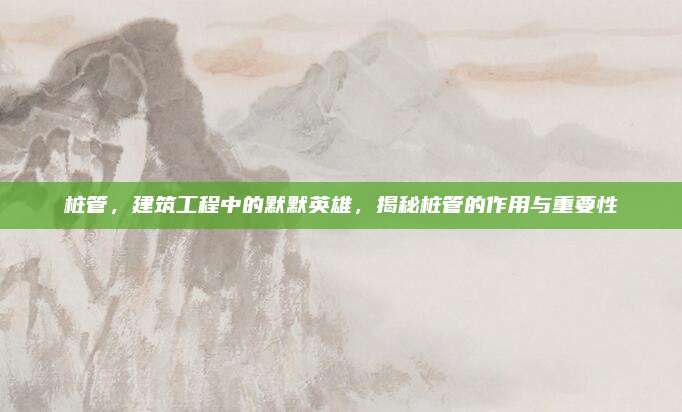 樁管，建筑工程中的默默英雄，揭秘樁管的作用與重要性