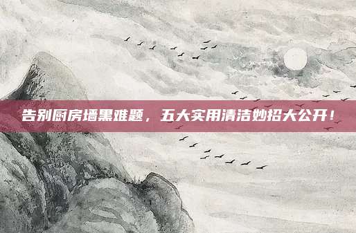 告別廚房墻黑難題，五大實(shí)用清潔妙招大公開！