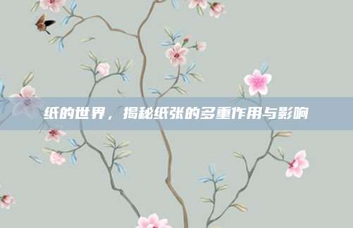 紙的世界，揭秘紙張的多重作用與影響