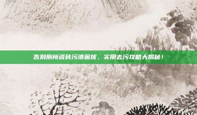 告別廁所瓷磚污漬困擾，實(shí)用去污攻略大揭秘！
