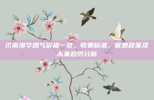 濟(jì)南港華燃?xì)鈨r(jià)格一覽,收費(fèi)標(biāo)準(zhǔn)、優(yōu)惠政策及未來趨勢(shì)分析