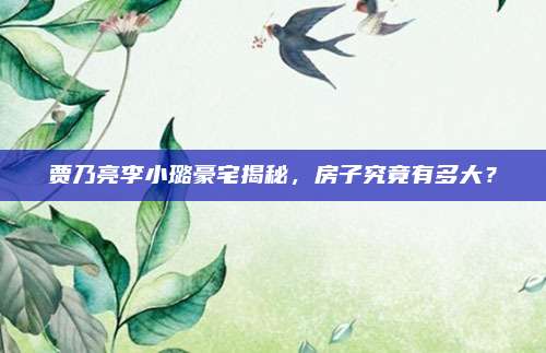 賈乃亮李小璐豪宅揭秘，房子究竟有多大？
