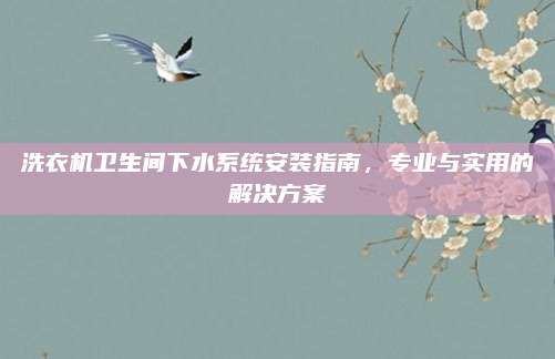 洗衣機(jī)衛(wèi)生間下水系統(tǒng)安裝指南，專業(yè)與實用的解決方案