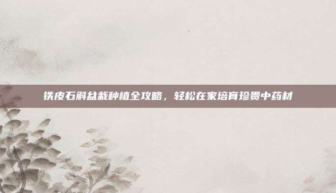 鐵皮石斛盆栽種植全攻略，輕松在家培育珍貴中藥材