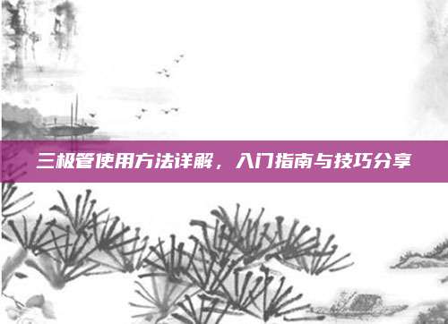 三極管使用方法詳解，入門指南與技巧分享