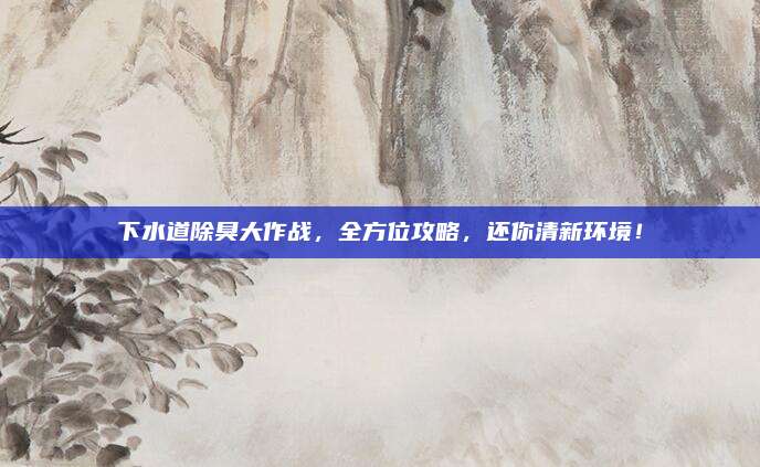 下水道除臭大作戰(zhàn)，全方位攻略，還你清新環(huán)境！